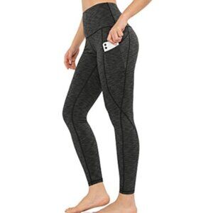 ODODOS Women's High Waisted Yoga Pants with Pocket - Grey - Size S